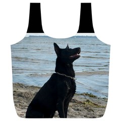 Black German Shepherd Reusable Bag (XL) from ArtsNow.com Front