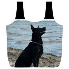 Black German Shepherd Reusable Bag (XL) from ArtsNow.com Back