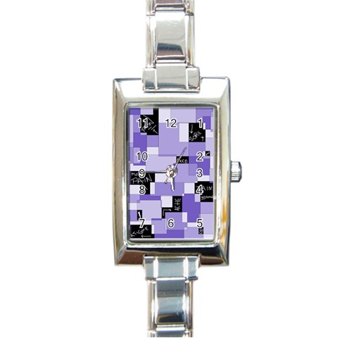 Purple Pain Modular Rectangular Italian Charm Watch from ArtsNow.com Front