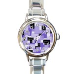 Purple Pain Modular Round Italian Charm Watch