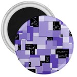 Purple Pain Modular 3  Button Magnet