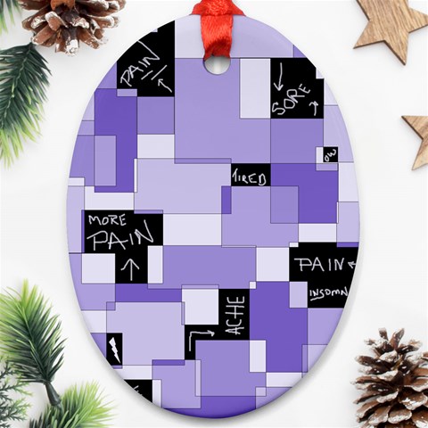 Purple Pain Modular Oval Ornament from ArtsNow.com Front