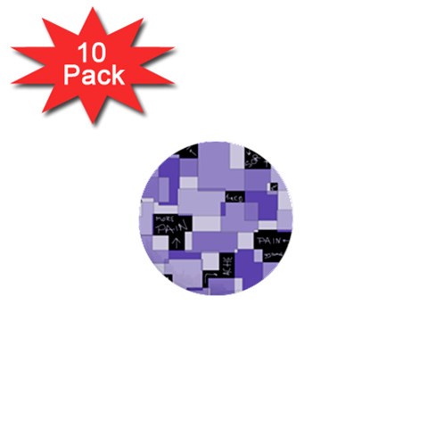 Purple Pain Modular 1  Mini Button (10 pack) from ArtsNow.com Front
