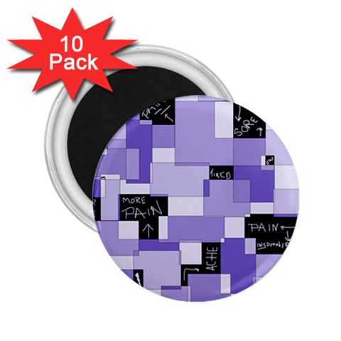 Purple Pain Modular 2.25  Button Magnet (10 pack) from ArtsNow.com Front