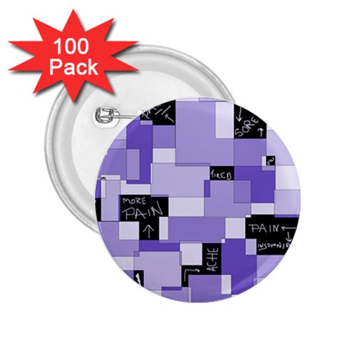 Purple Pain Modular 2.25  Button (100 pack) from ArtsNow.com Front