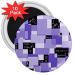 Purple Pain Modular 3  Button Magnet (10 pack)