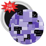 Purple Pain Modular 3  Button Magnet (100 pack)