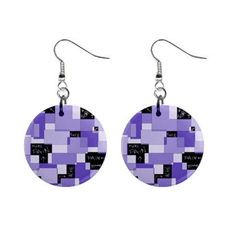 Purple Pain Modular Mini Button Earrings from ArtsNow.com Front