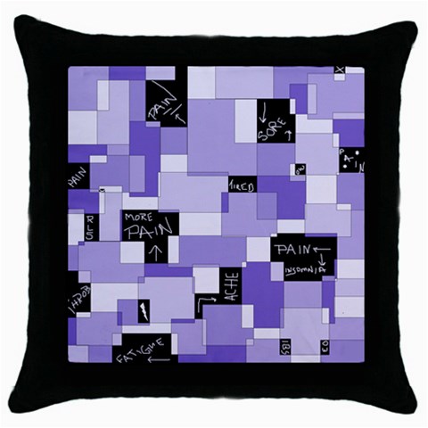 Purple Pain Modular Black Throw Pillow Case from ArtsNow.com Front
