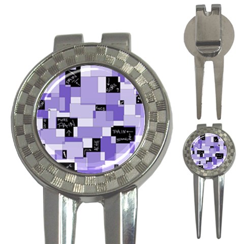 Purple Pain Modular Golf Pitchfork & Ball Marker from ArtsNow.com Front