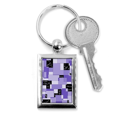 Purple Pain Modular Key Chain (Rectangle) from ArtsNow.com Front