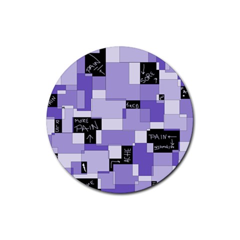 Purple Pain Modular Drink Coasters 4 Pack (Round) from ArtsNow.com Front