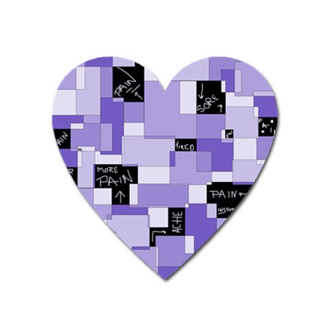 Purple Pain Modular Magnet (Heart) from ArtsNow.com Front