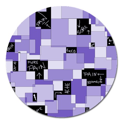 Purple Pain Modular Magnet 5  (Round) from ArtsNow.com Front