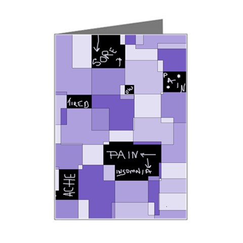 Purple Pain Modular Mini Greeting Card from ArtsNow.com Left