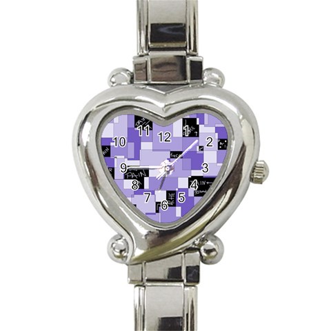 Purple Pain Modular Heart Italian Charm Watch  from ArtsNow.com Front