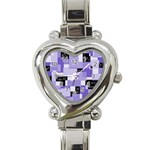 Purple Pain Modular Heart Italian Charm Watch 