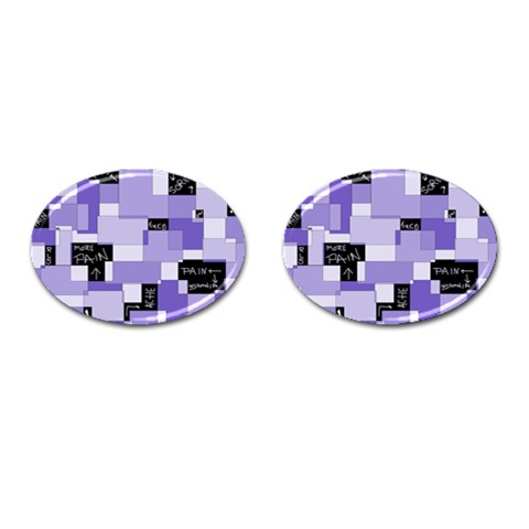 Purple Pain Modular Cufflinks (Oval) from ArtsNow.com Front(Pair)