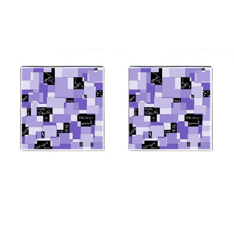 Purple Pain Modular Cufflinks (Square) from ArtsNow.com Front(Pair)