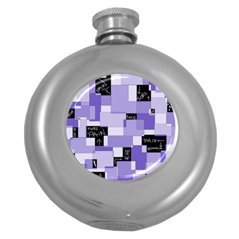 Purple Pain Modular Hip Flask (Round) from ArtsNow.com Front