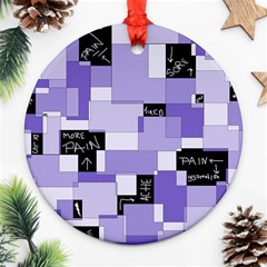 Purple Pain Modular Round Ornament (Two Sides) from ArtsNow.com Back