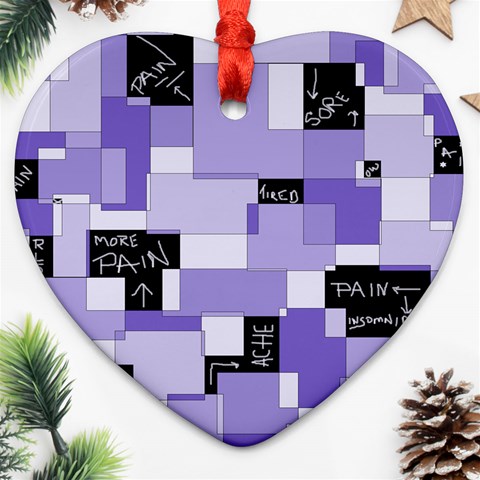 Purple Pain Modular Heart Ornament (Two Sides) from ArtsNow.com Front