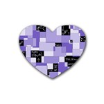 Purple Pain Modular Drink Coasters 4 Pack (Heart) 