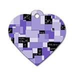 Purple Pain Modular Dog Tag Heart (One Sided) 