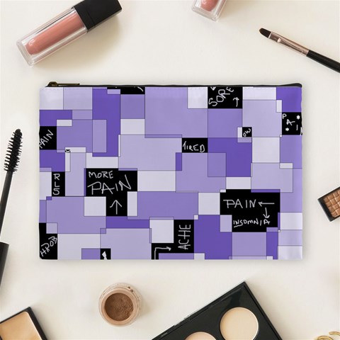 Purple Pain Modular Cosmetic Bag (Large) from ArtsNow.com Front