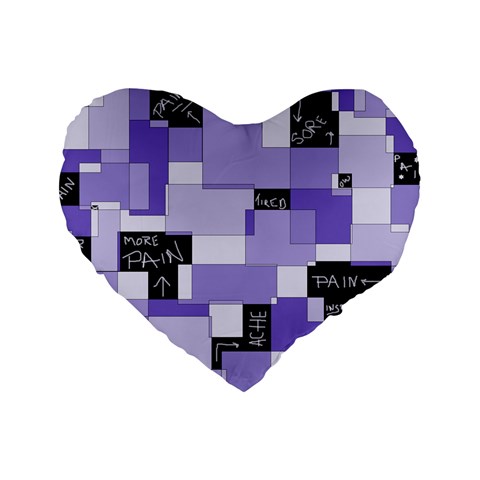 Purple Pain Modular 16  Premium Heart Shape Cushion  from ArtsNow.com Front