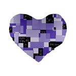 Purple Pain Modular 16  Premium Heart Shape Cushion 