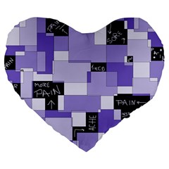 Purple Pain Modular 19  Premium Heart Shape Cushion from ArtsNow.com Front