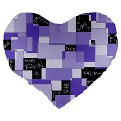 Purple Pain Modular 19  Premium Heart Shape Cushion from ArtsNow.com Back