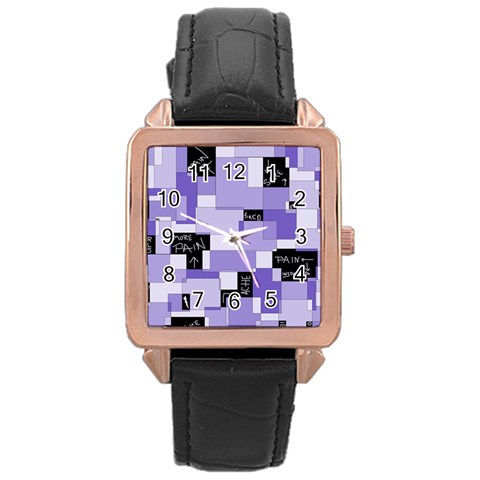 Purple Pain Modular Rose Gold Leather Watch  from ArtsNow.com Front