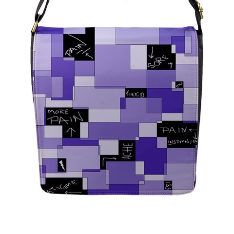 Purple Pain Modular Flap Closure Messenger Bag (Large) from ArtsNow.com Front