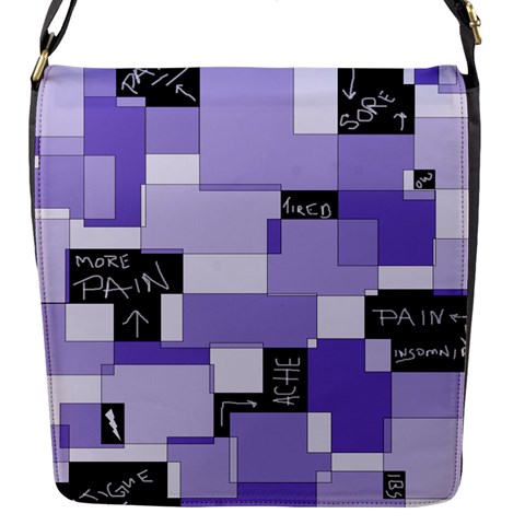 Purple Pain Modular Flap Closure Messenger Bag (Small) from ArtsNow.com Front