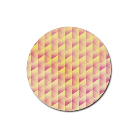Geometric Pink & Yellow  Drink Coaster (Round) from ArtsNow.com Front
