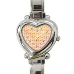 Geometric Pink & Yellow  Heart Italian Charm Watch 