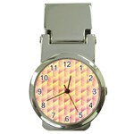 Geometric Pink & Yellow  Money Clip with Watch