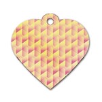 Geometric Pink & Yellow  Dog Tag Heart (Two Sided)