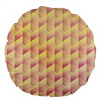 Geometric Pink & Yellow  18  Premium Round Cushion 