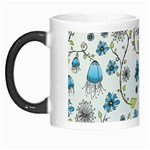 Blue Whimsical Flowers  on blue Morph Mug