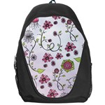 Pink whimsical flowers on pink Backpack Bag
