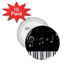 Whimsical Piano keys and music notes 1.75  Button (10 pack) 