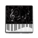 Whimsical Piano keys and music notes Memory Card Reader with Storage (Square)