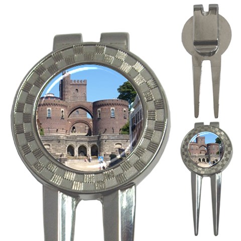 Helsingborg Castle Golf Pitchfork & Ball Marker from ArtsNow.com Front
