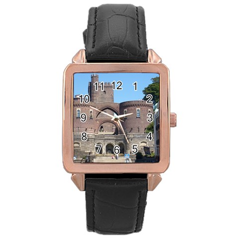 Helsingborg Castle Rose Gold Leather Watch  from ArtsNow.com Front