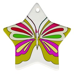 Color Butterfly  Star Ornament (Two Sides) from ArtsNow.com Front