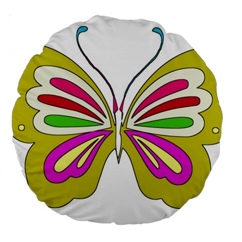 Color Butterfly  18  Premium Round Cushion  from ArtsNow.com Front