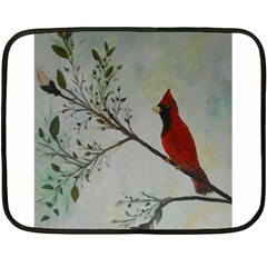 Sweet Red Cardinal Mini Fleece Blanket (Two Sided) from ArtsNow.com 35 x27  Blanket Front
